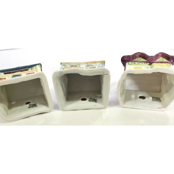 Reader's Digest 3 Christmas Village building Ornaments GROCER BAKER QUEEN'S INN - Picture 6 of 9